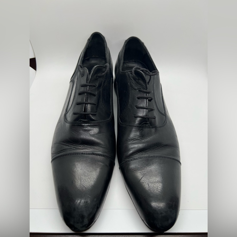Russell & Bromley Black Leather Cumulus Toe Cap Leather Oxfords Men’s Size 10.5 - Picture 2 of 10